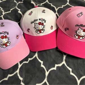 Hello Kitty Kids Cap Trio - Pink, Purple, White